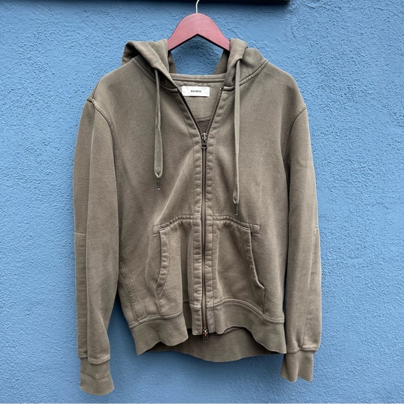 Buck Mason Other - Buck Mason Taupe Zip-Up Hoodie